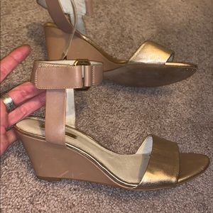 Nude wedge sandals